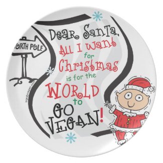 Dear Santa Vegan Wish Dinner Plates
