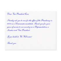 Dear Vice President Gore, I hereby ask you to run. postcards