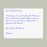 Dear Vice President Gore, I hereby ask you to run. Post Cards