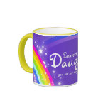 "Dearest Daughter" rainbow navy blue mug mugs