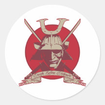 Death Before Dishonor Samurai Round Stickers