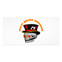 Death Before Dishonor Skull & Tophat Photo Greeting Card