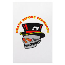 Death Before Dishonor Skull & Tophat Custom Stationery