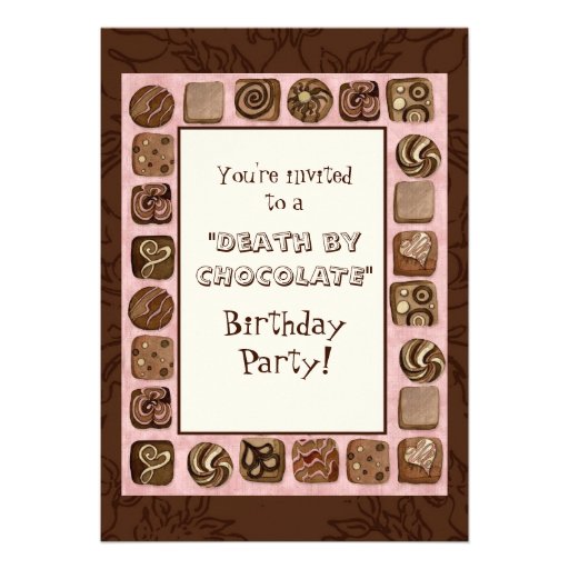 Death by Chocolate Birthday Party Invitation
