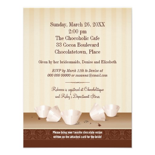Death by Chocolate Bridal Shower Custom Announcements