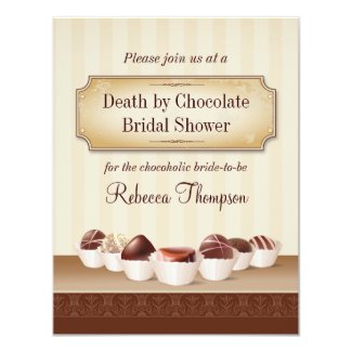 Death by Chocolate Bridal Shower 4.25x5.5 Paper Invitation Card