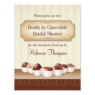 Death by Chocolate Bridal Shower 4.25x5.5 Paper Invitation Card