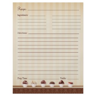 Death by Chocolate Recipe Insert Pages