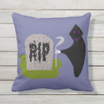 Death in the Cemetery Halloween Outdoor Pillow