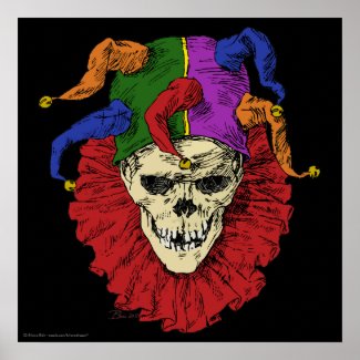 Death Jester Clown Skull print