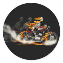 Death Metal Motorbike Riders Rubber burn stickers by Funkart Death Metal Motorbike Riders Rubber burn stickers