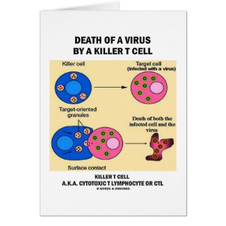 Death Of A Virus By A Killer T Cell (Immunology) Greeting Card