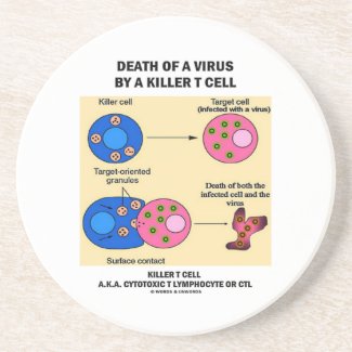 Death Of A Virus By A Killer T Cell (Immunology) Drink Coaster