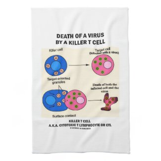 Death Of A Virus By A Killer T Cell (Immunology) Towels