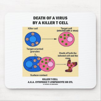 Death Of A Virus By A Killer T Cell (Immunology) Mouse Pad