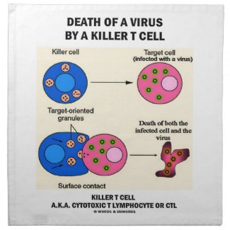 Death Of A Virus By A Killer T Cell (Immunology) Printed Napkin
