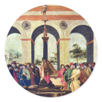 Death Of Lucretia By Lippi Filippino Round Stickers