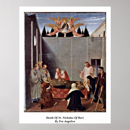 Death Of St. Nicholas Of Bari By Fra Angelico Poster