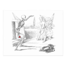 Death Plays Cricket Postcard