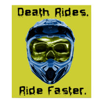 Death Rides Dirt Bike Motocross Poster posters