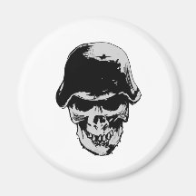 Death skull stalhelm fridge magnet