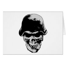 Death skull stalhelm greeting cards