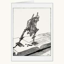 Death walking on stilts cards