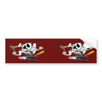 Death'head above hard disk opened bumper sticker