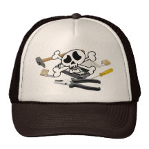 Death'head above hard disk opened mesh hat