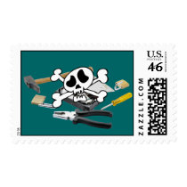 Death'head above hard disk opened postage