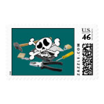 Death'head above hard disk opened postage