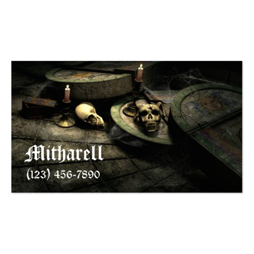 Deaths Domain Gothic Business Card (front side)