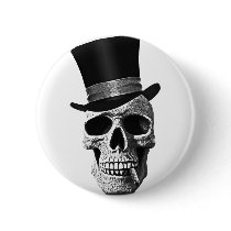 Death's-head gentlemen pinback buttons