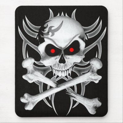 Death's Skull and Crossbones Mouse Pads by fstasu55