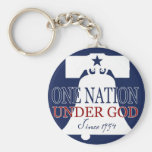 Debajo de dios desde 1954 llavero personalizado