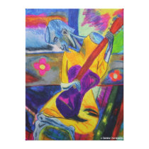 DEBBIE DAVIDSOHN PAINTING - "BLUE KNIGHT" - GIFTS STRETCHED CANVAS PRINTS