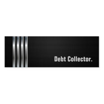 Debt Collector - Black Silver Stripes Business Card