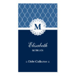 Debt Collector - Elegant Blue Lace Pattern Business Card Templates