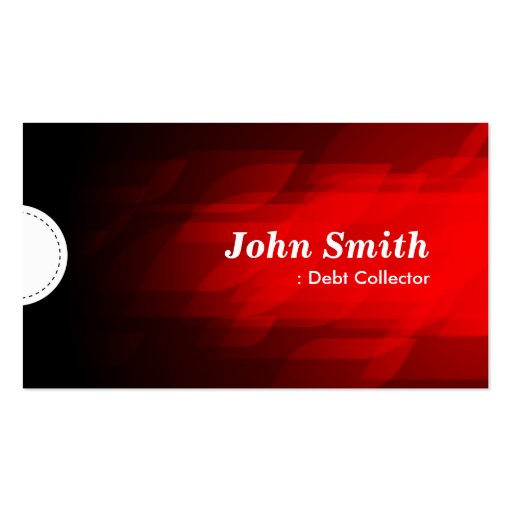 Debt Collector - Modern Dark Red Business Card Templates (front side)