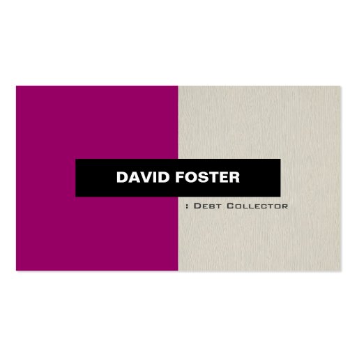 Debt Collector - Simple Elegant Stylish Business Card Templates (front side)
