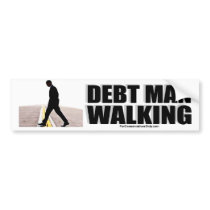 Debt Man Walking Bumper Sticker