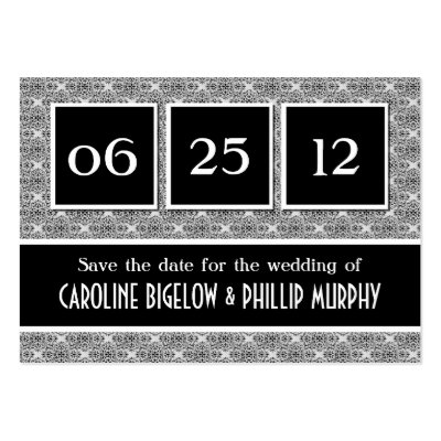 Decadent Damask Save the Date Card Business Card Templates