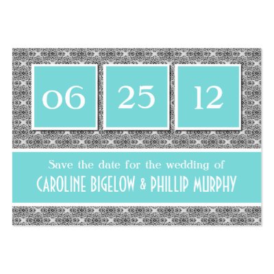 Decadent Damask Save the Date Card Business Card Templates