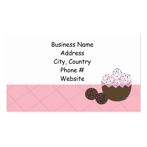 Decadent Vanilla and Chocolate Cake Balls Business Card Template (back side)