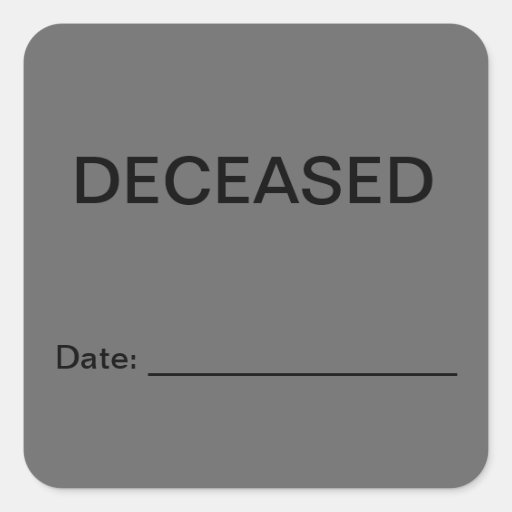 deceased patient medical chart labels square sticker zazzle year stickers for medical charts