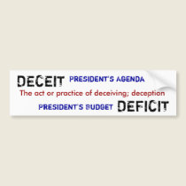 DECEIT - DEFICIT bumper stickers