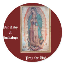 December 12   Our Lady of Guadalupe Round Stickers