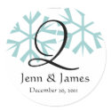 December Blue Snowflakes Monogram Q Seal stickers by monogramgallery December Blue Snowflakes Monogram Q Seal stickers