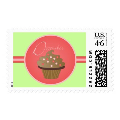 December Cupcake Postage Stamp by candystore