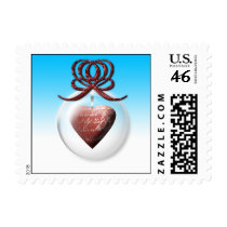 December Heart Wedding Postage postage